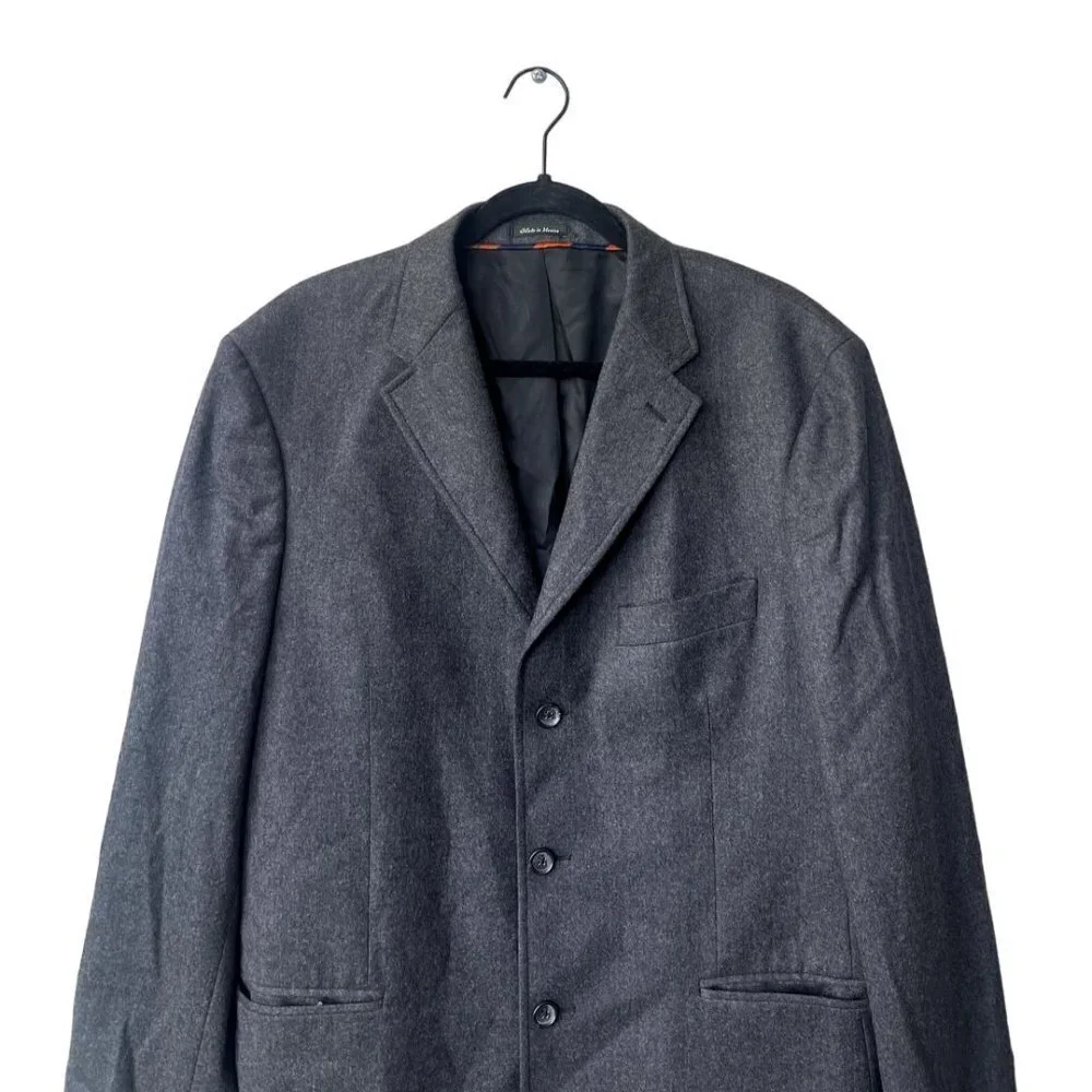 J.Crew Mens Wool Sz42 Grey‎ Three Button Blazer Jacket